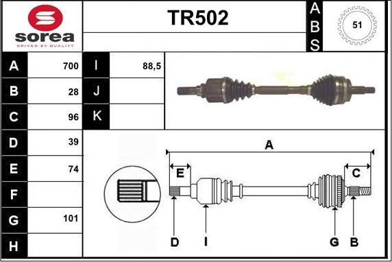 Sera TR502 - Sürücü mili furqanavto.az