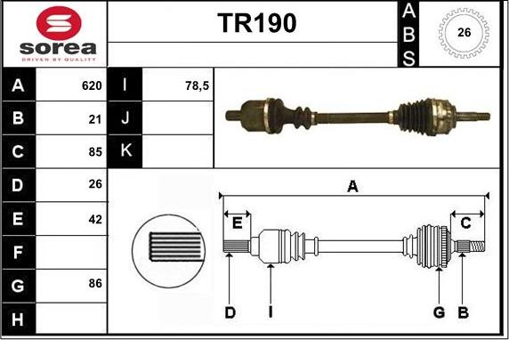 Sera TR190 - Sürücü mili furqanavto.az