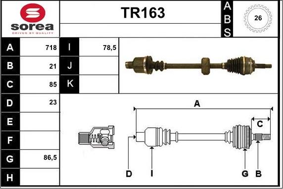 Sera TR163 - Sürücü mili furqanavto.az