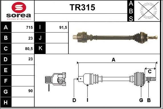 Sera TR315 - Sürücü mili furqanavto.az