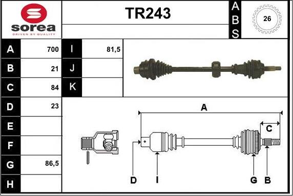 Sera TR243 - Sürücü mili furqanavto.az