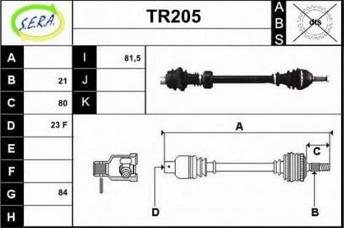 Sera TR205 - Sürücü mili furqanavto.az