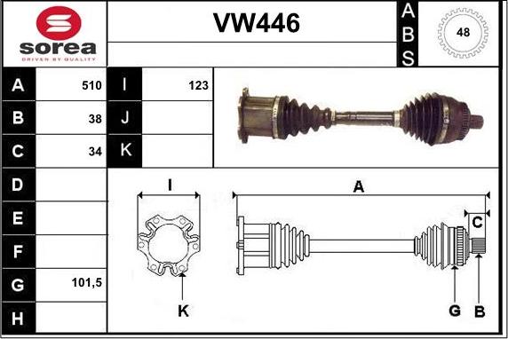 Sera VW446 - Düymə oxu, diferensial furqanavto.az