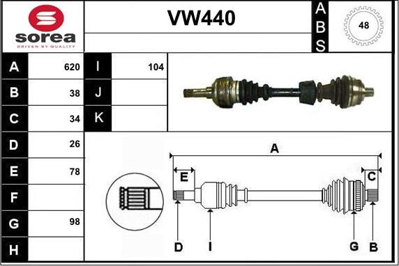 Sera VW440 - Sürücü mili furqanavto.az