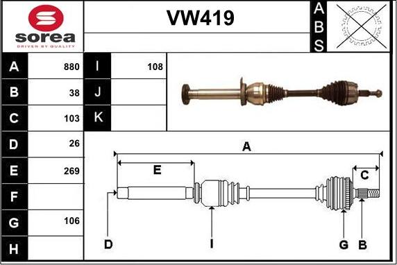 Sera VW419 - Sürücü mili furqanavto.az