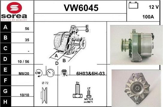 Sera VW6045 - Alternator furqanavto.az