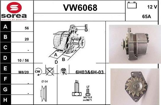 Sera VW6068 - Alternator furqanavto.az