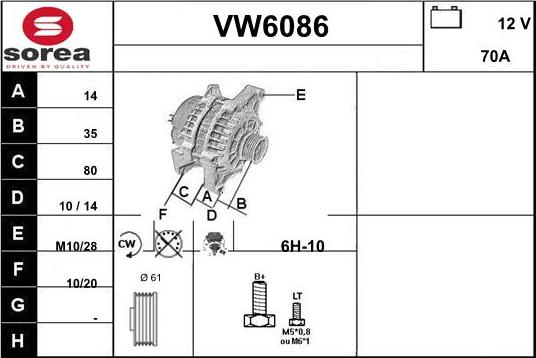 Sera VW6086 - Alternator furqanavto.az