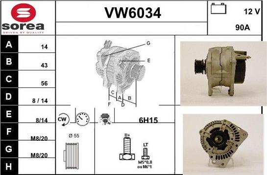 Sera VW6034 - Alternator furqanavto.az