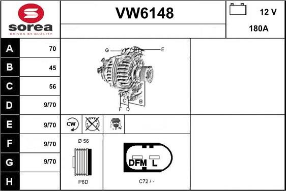 Sera VW6148 - Alternator furqanavto.az