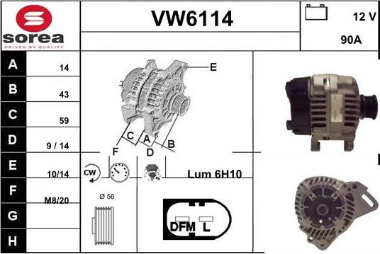 Sera VW6114 - Alternator furqanavto.az