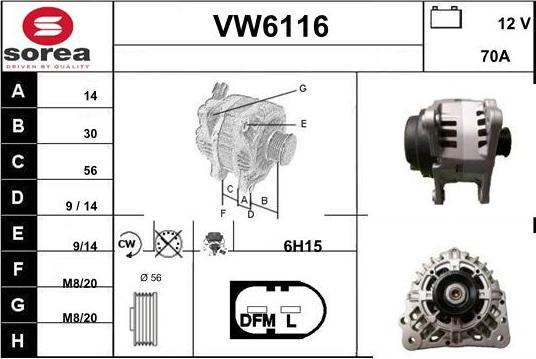 Sera VW6116 - Alternator furqanavto.az