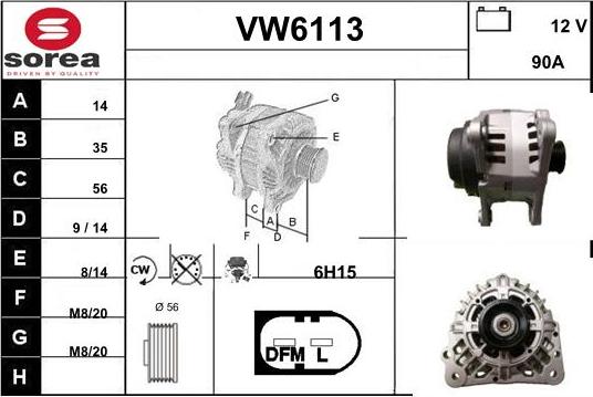 Sera VW6113 - Alternator furqanavto.az