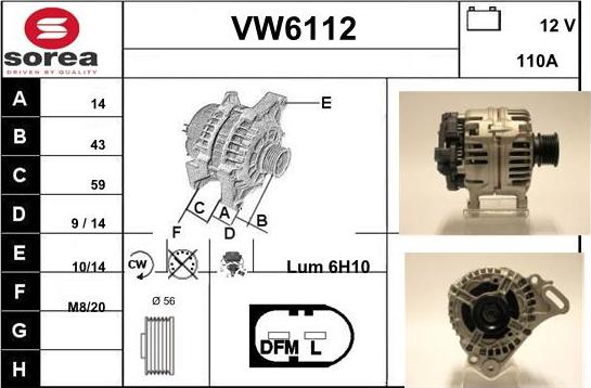 Sera VW6112 - Alternator furqanavto.az