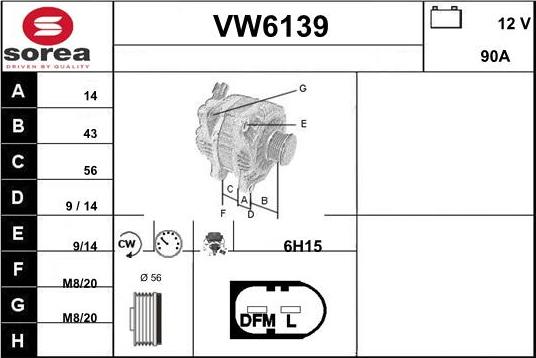 Sera VW6139 - Alternator furqanavto.az