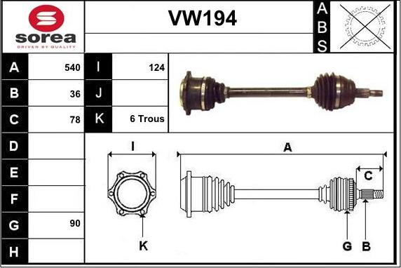 Sera VW194 - Sürücü mili furqanavto.az