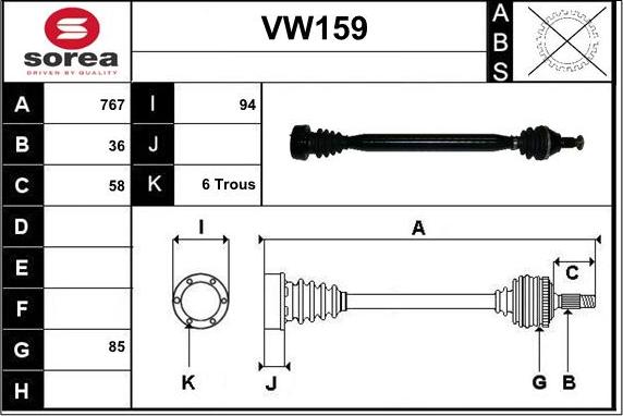 Sera VW159 - Sürücü mili furqanavto.az