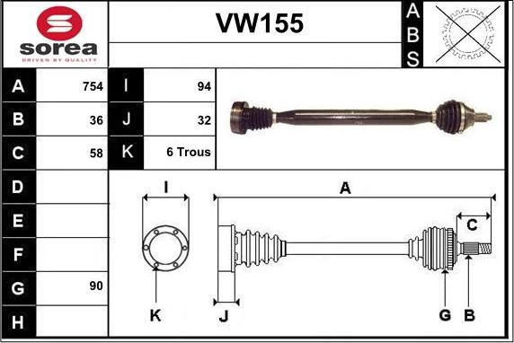 Sera VW155 - Sürücü mili furqanavto.az