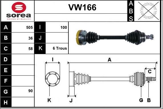 Sera VW166 - Sürücü mili furqanavto.az