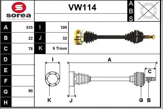 Sera VW114 - Sürücü mili furqanavto.az