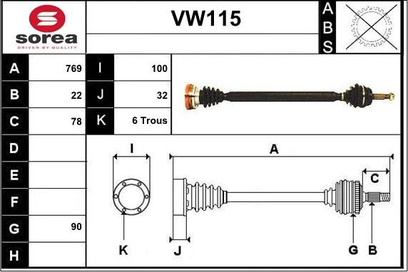 Sera VW115 - Sürücü mili furqanavto.az