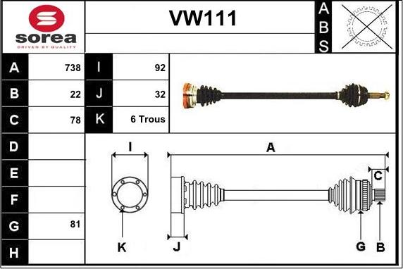 Sera VW111 - Sürücü mili furqanavto.az