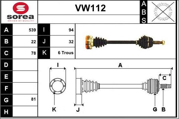 Sera VW112 - Sürücü mili furqanavto.az