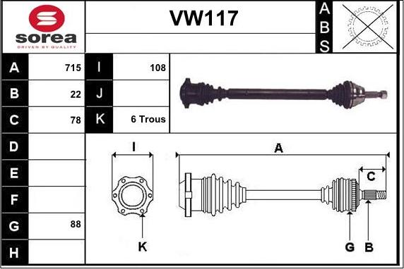 Sera VW117 - Sürücü mili furqanavto.az