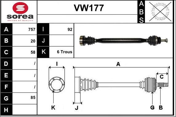 Sera VW177 - Sürücü mili furqanavto.az