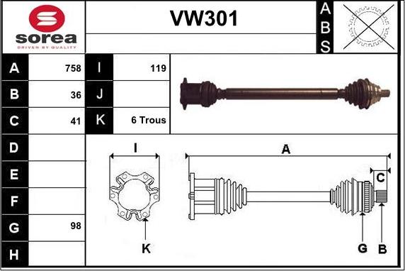 Sera VW301 - Sürücü mili furqanavto.az