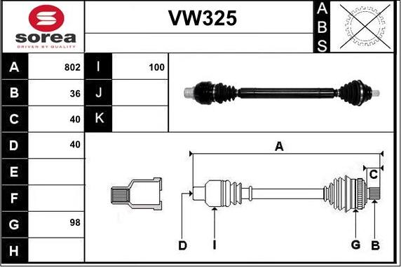 Sera VW325 - Sürücü mili furqanavto.az