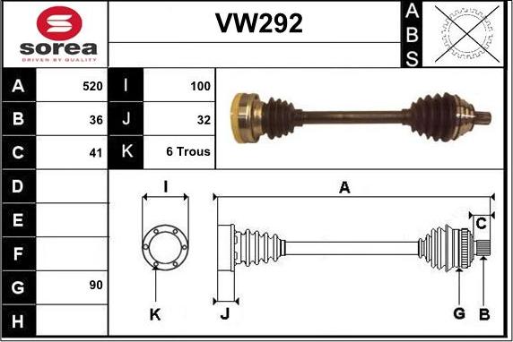 Sera VW292 - Sürücü mili furqanavto.az