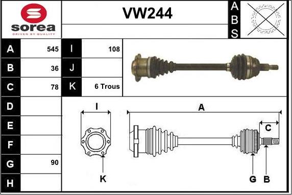 Sera VW244 - Sürücü mili furqanavto.az