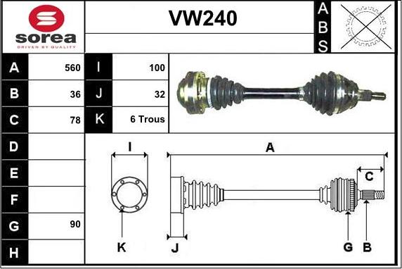 Sera VW240 - Sürücü mili furqanavto.az