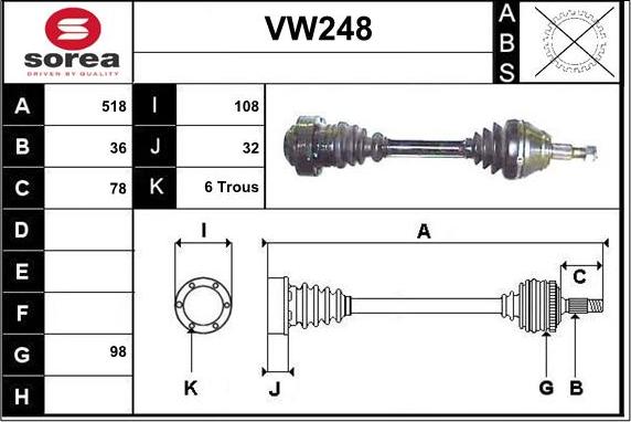 Sera VW248 - Sürücü mili furqanavto.az