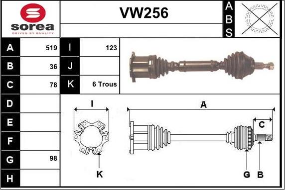 Sera VW256 - Sürücü mili furqanavto.az