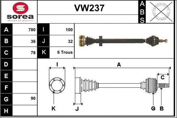 Sera VW237 - Sürücü mili furqanavto.az