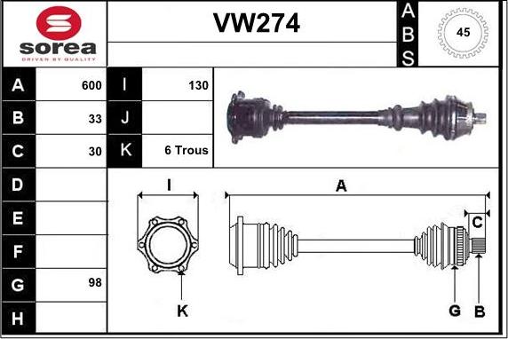 Sera VW274 - Sürücü mili furqanavto.az