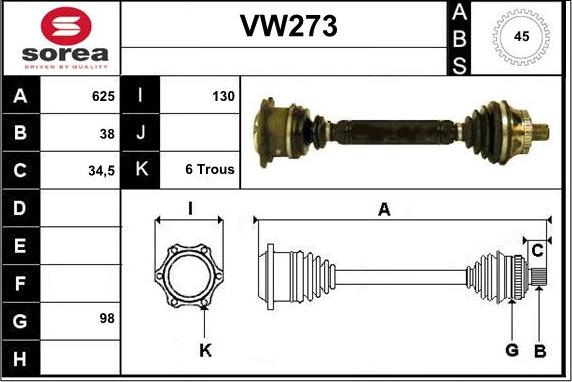 Sera VW273 - Sürücü mili furqanavto.az