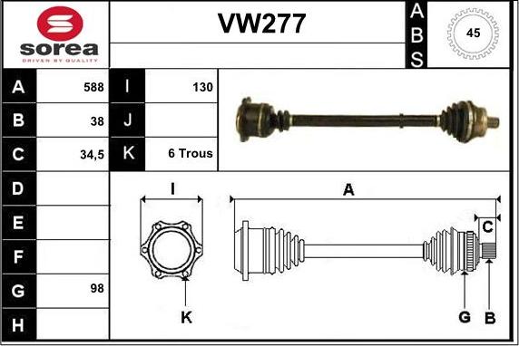 Sera VW277 - Sürücü mili furqanavto.az