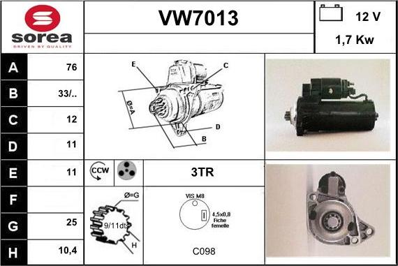 Sera VW7013 - Başlanğıc furqanavto.az