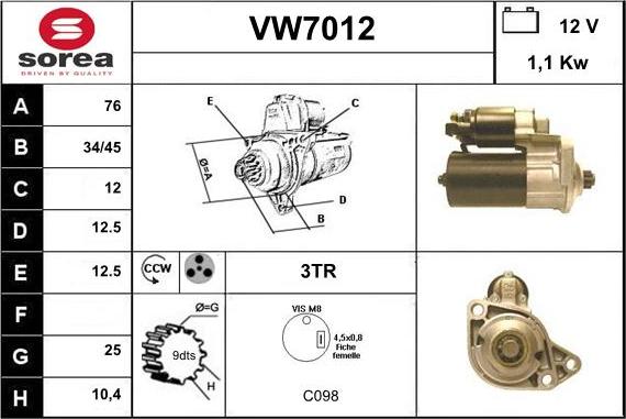 Sera VW7012 - Başlanğıc furqanavto.az