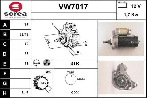 Sera VW7017 - Başlanğıc furqanavto.az