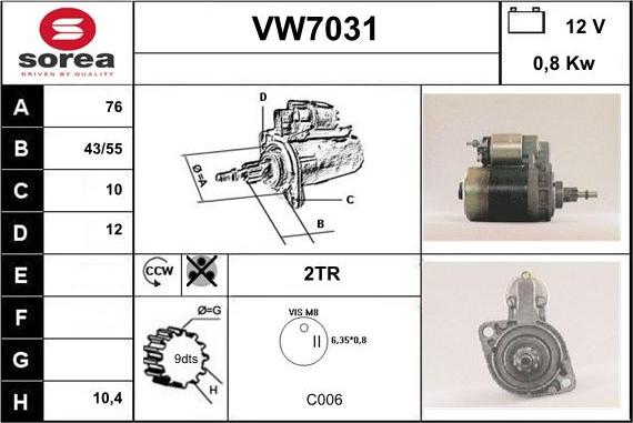 Sera VW7031 - Başlanğıc furqanavto.az