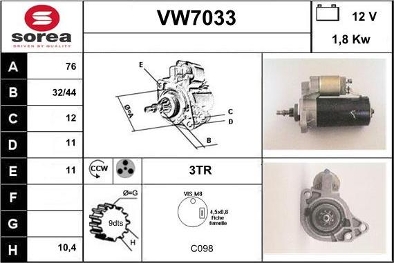 Sera VW7033 - Başlanğıc furqanavto.az