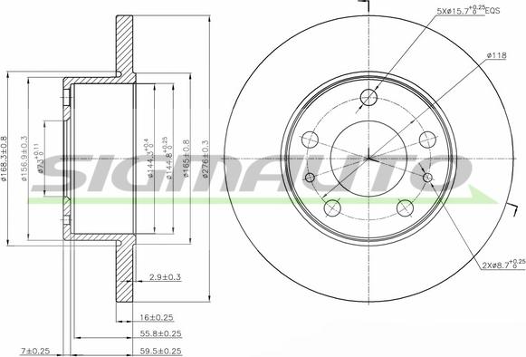 SIGMAUTO DB0195S - Əyləc Diski furqanavto.az