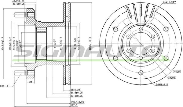 SIGMAUTO DB0133V - Əyləc Diski furqanavto.az