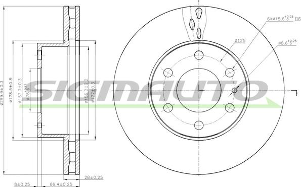 SIGMAUTO DB0314V - Əyləc Diski furqanavto.az