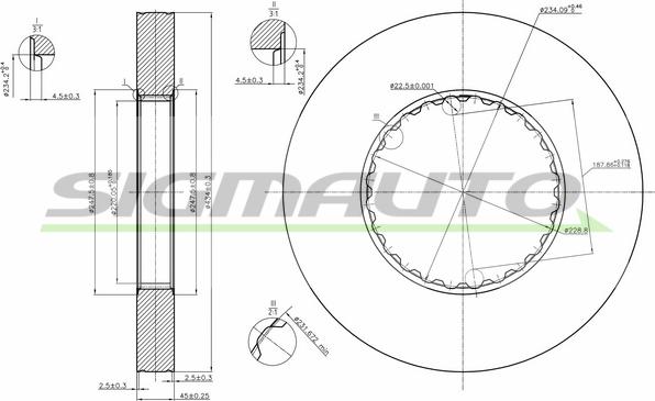 SIGMAUTO DB0249S - Əyləc Diski furqanavto.az