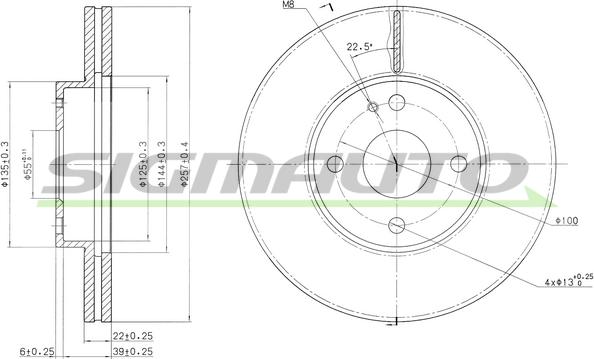 SIGMAUTO DBA495V - Əyləc Diski furqanavto.az